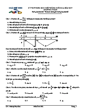 Đề thi trung học phổ thông quốc gia năm 2017 môn thi Toán - Mã đề thi 123